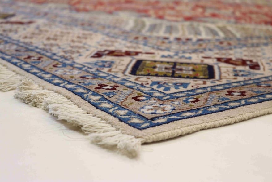 Nain Persian Rug — hand-knotted, 342 × 257 cm, Wool & Silk