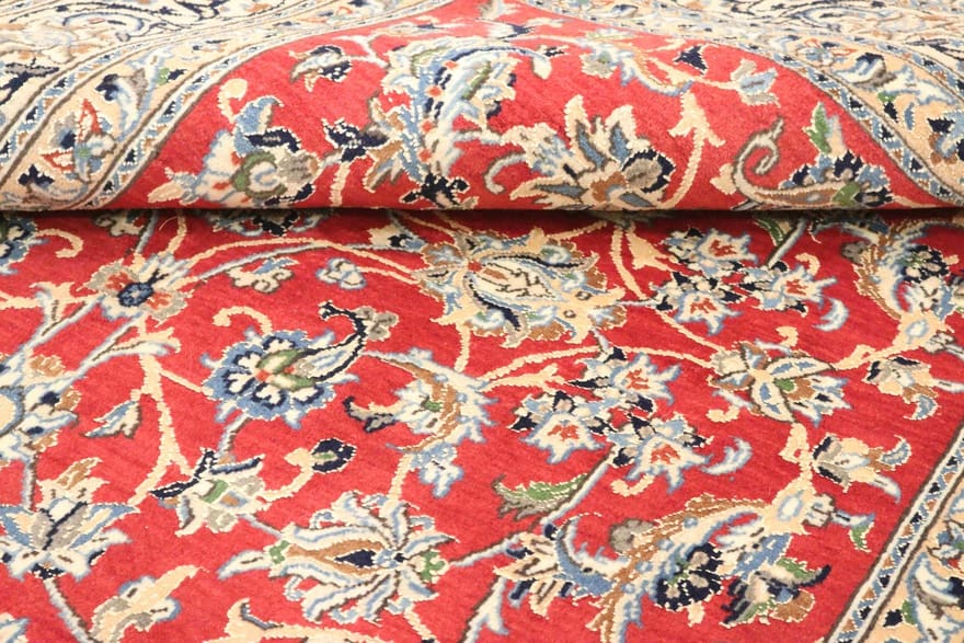 exklusiver-nain-teppich-286x199-cm-handgeknupft-in-rot-beige-5 Nain Persian Rug — hand-knotted, 284 × 198 cm, Wool & Silk
