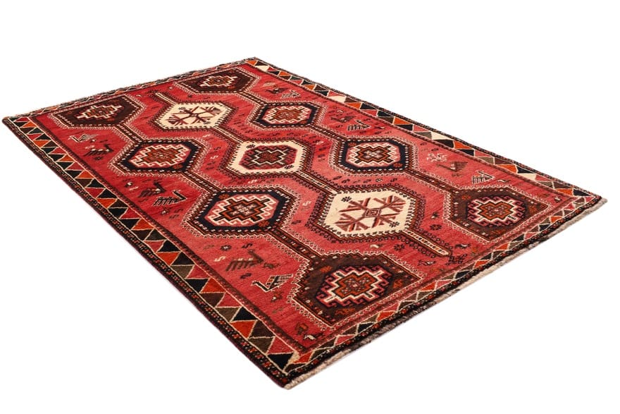 Shiraz Persian Rug — hand-knotted, 267 × 129 cm, Wool