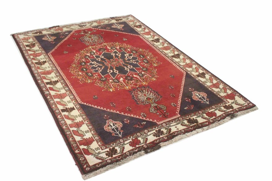 Qashqai Persian Rug — hand-knotted, 215 × 157 cm