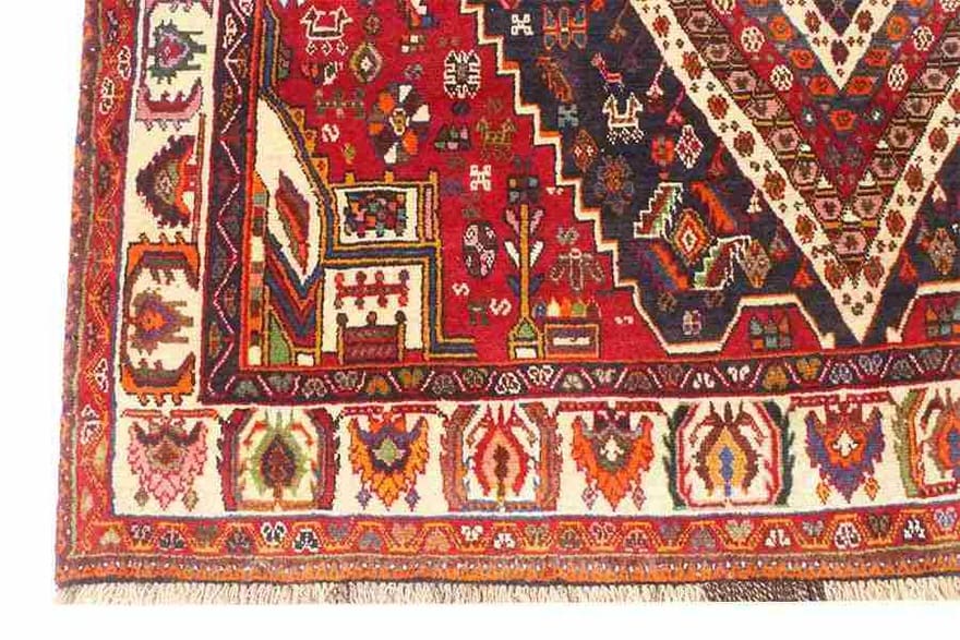 Hand-Knotted Wool Qashqai Persian Rug, 282 × 165 cm