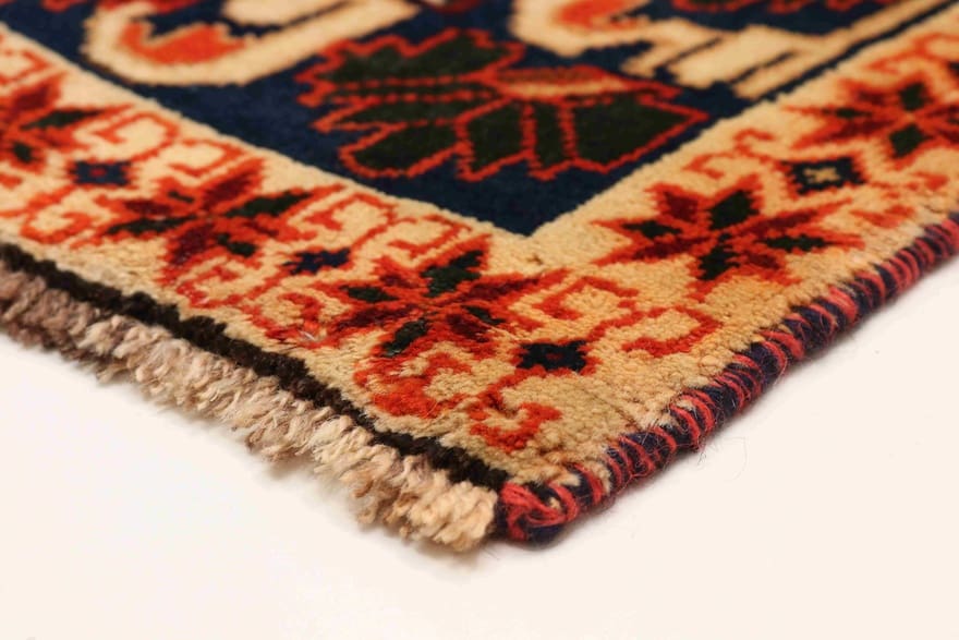 Hand-Knotted Wool Qashqai Persian Rug, 223 × 130 cm