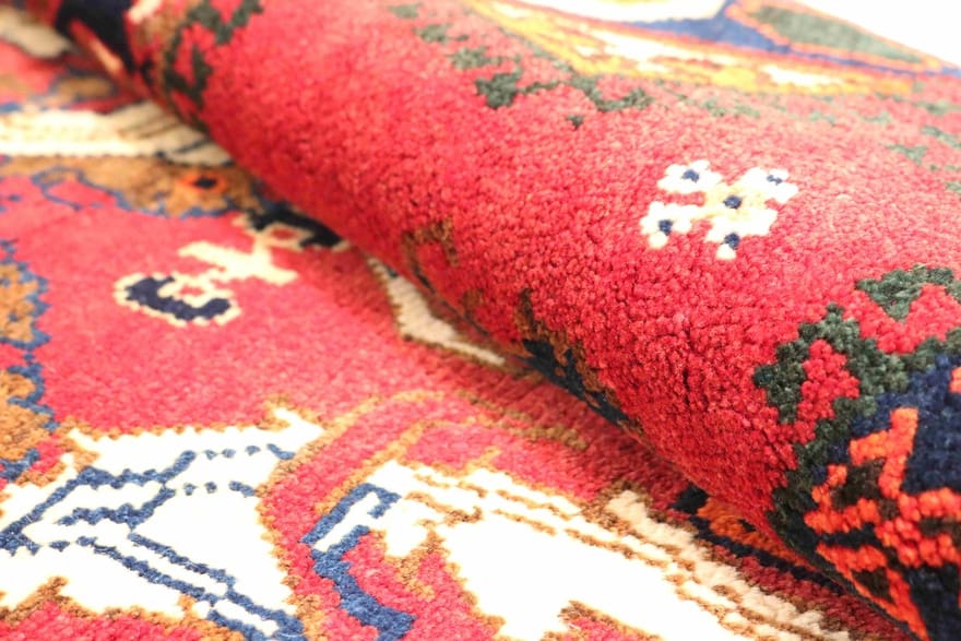 Hand-Knotted Wool Qashqai Persian Rug, 223 × 130 cm