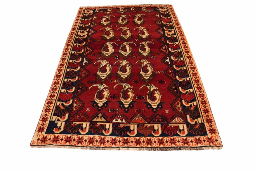Hand-Knotted Wool Qashqai Persian Rug, 223 × 130 cm