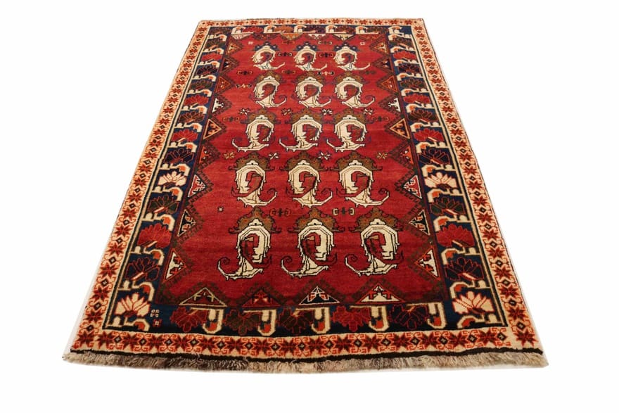 Hand-Knotted Wool Qashqai Persian Rug, 223 × 130 cm