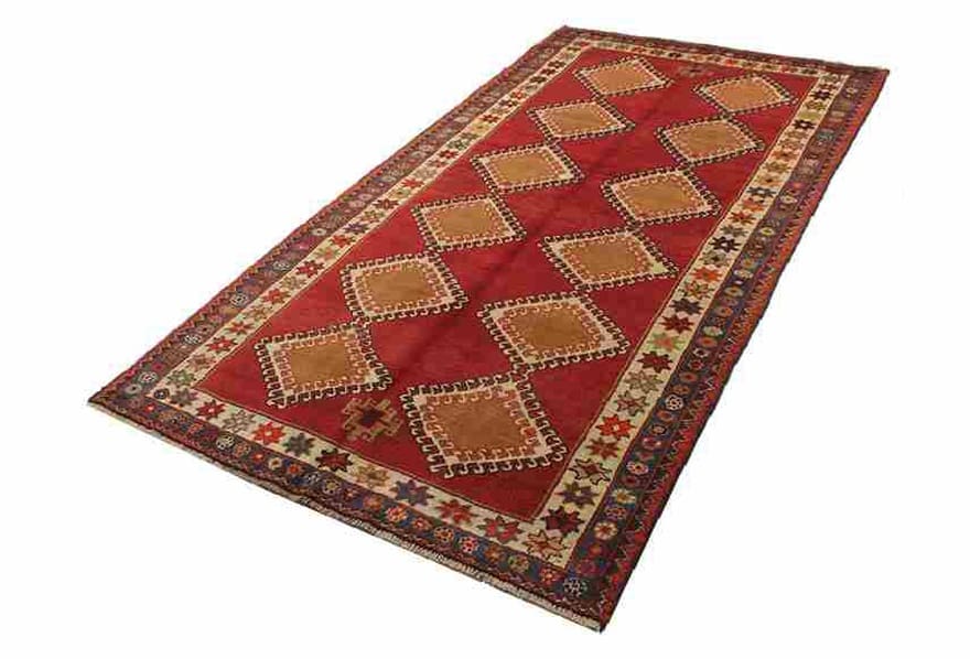 Qashqai Persian Rug — hand-knotted, 250 × 132 cm