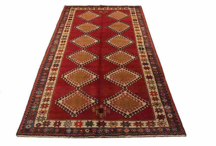 Qashqai Persian Rug — hand-knotted, 250 × 132 cm