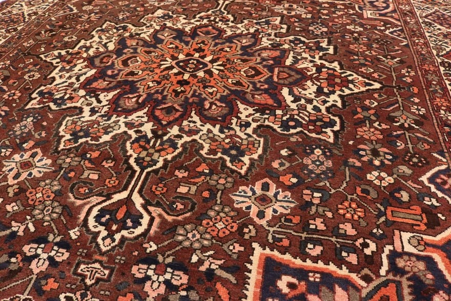 Hand-Knotted Wool Bakhtiari Persian Rug, 362 × 311 cm