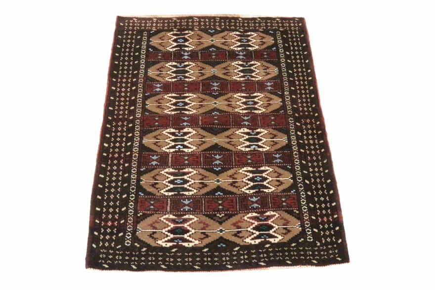 turkaman-orientteppich-128x88-cm-handgeknupft-tribal-muster-1 Turkmen Persian Rug 126 × 87 cm, hand-knotted