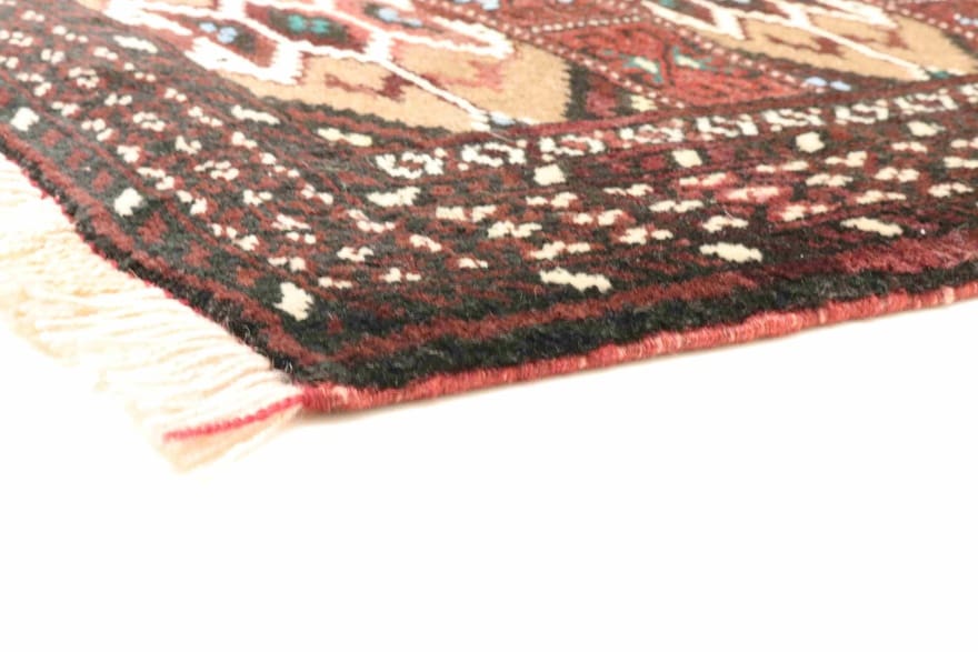 turkaman-orientteppich-128x88-cm-handgeknupft-tribal-muster-4 Turkmen Persian Rug 126 × 87 cm, hand-knotted