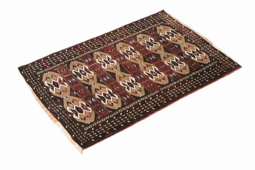 turkaman-orientteppich-128x88-cm-handgeknupft-tribal-muster-5 Turkmen Persian Rug 126 × 87 cm, hand-knotted