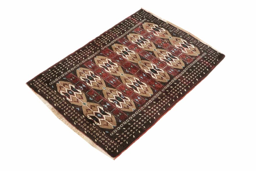 turkaman-orientteppich-128x88-cm-handgeknupft-tribal-muster-8 Turkmen Persian Rug 126 × 87 cm, hand-knotted