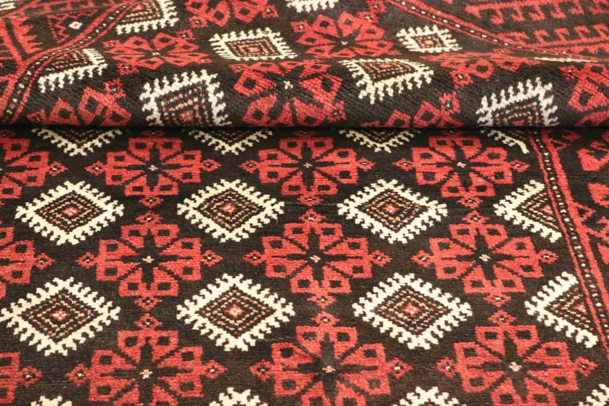Hand-Knotted Wool Baluch Persian Rug, 210 × 110 cm