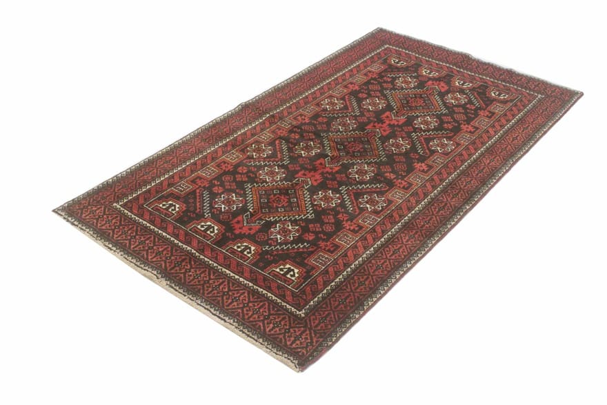 Hand-Knotted Wool Baluch Persian Rug, 195 × 105 cm