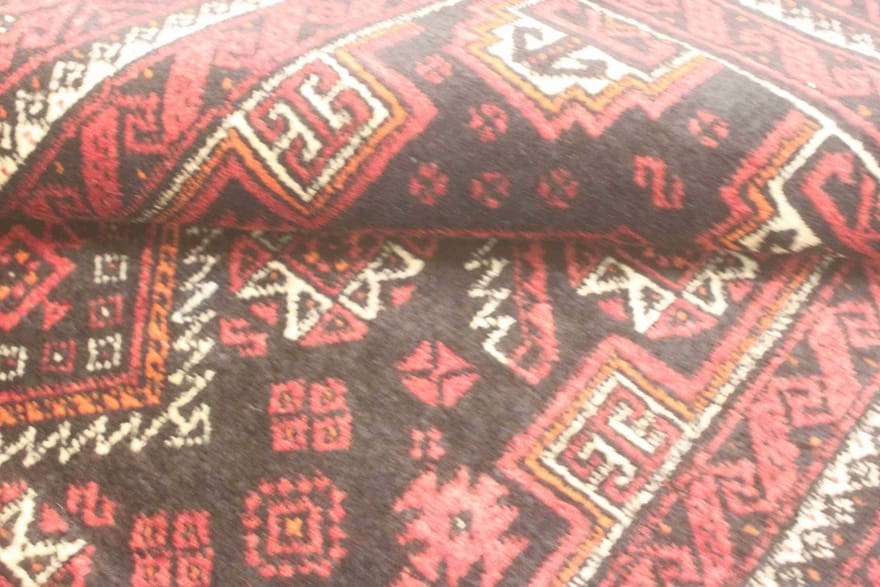 Hand-Knotted Wool Baluch Persian Rug, 195 × 105 cm