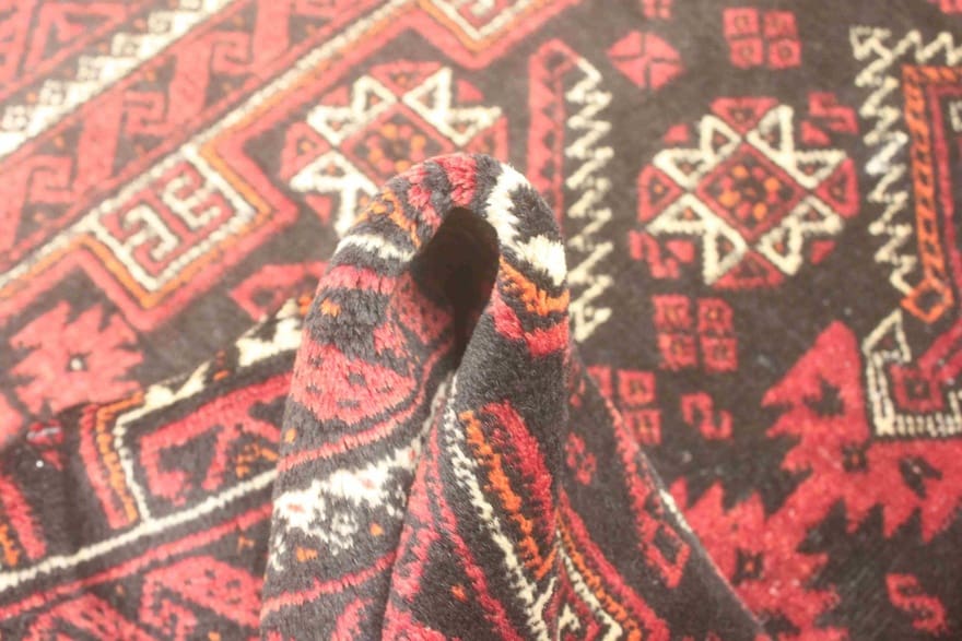 Hand-Knotted Wool Baluch Persian Rug, 195 × 105 cm