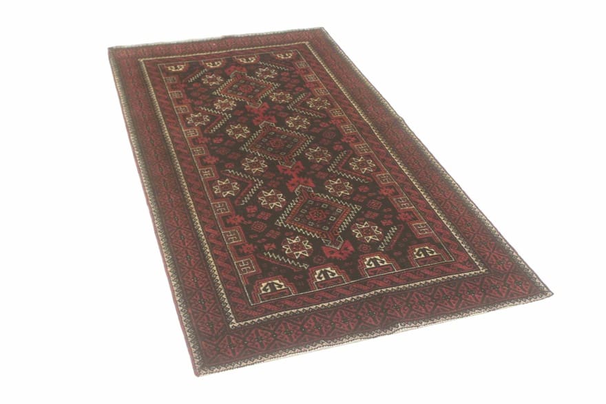 Hand-Knotted Wool Baluch Persian Rug, 195 × 105 cm