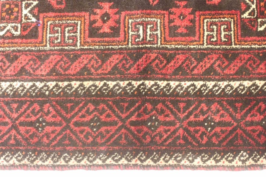 Hand-Knotted Wool Baluch Persian Rug, 195 × 105 cm