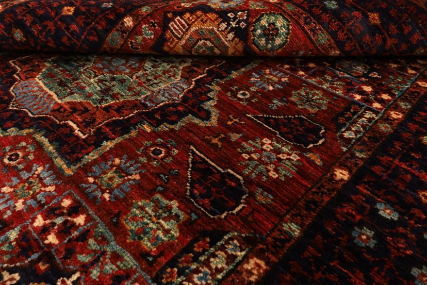mamluk-orientteppich-150x106-cm-handgeknupft-schmutzabweisend-4 Hand-Knotted Wool Mamluk Pakistani Rug, 148 × 105 cm