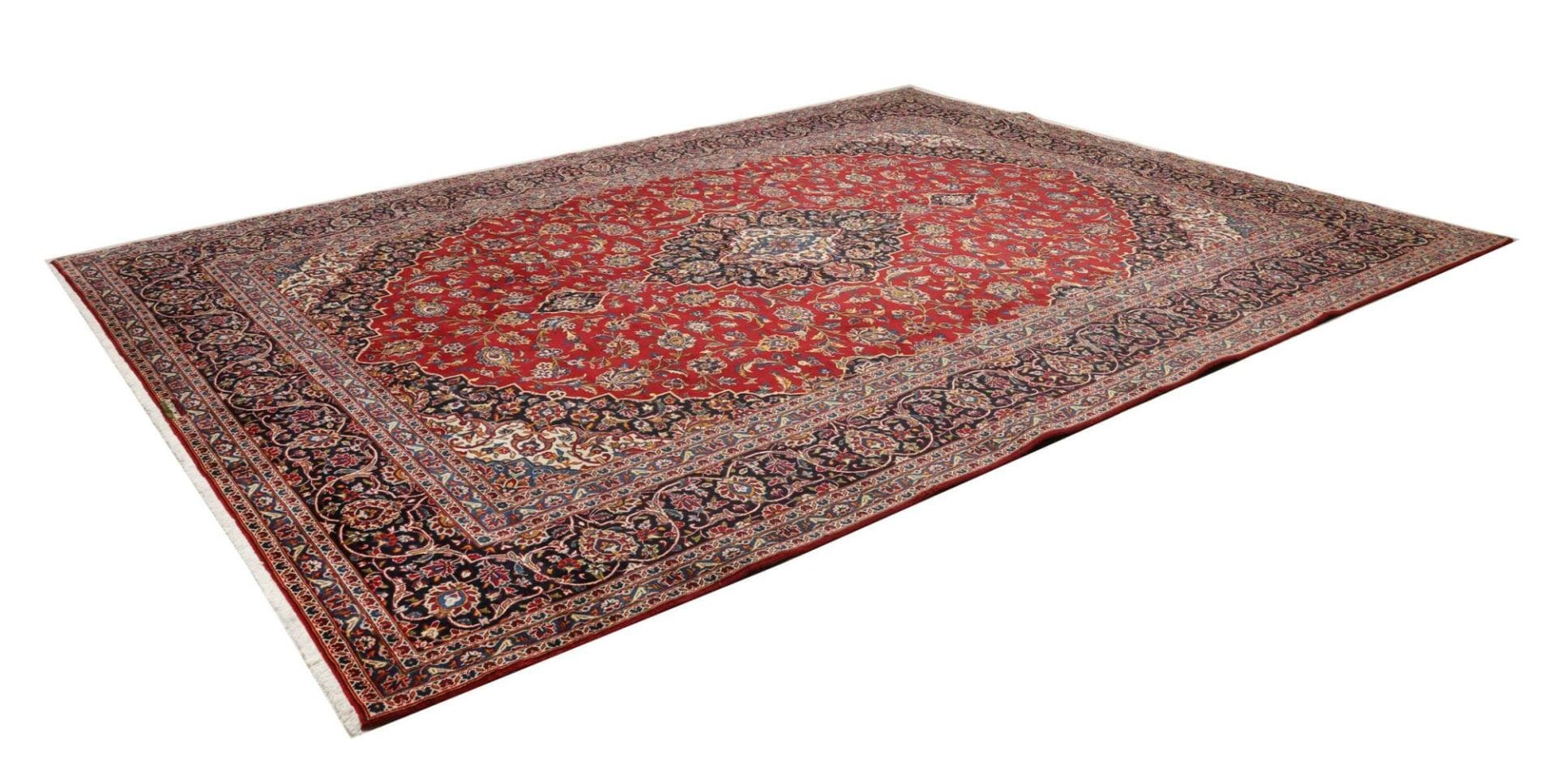 Kashan Persian Rug — hand-knotted, 296 × 385 cm, Wool