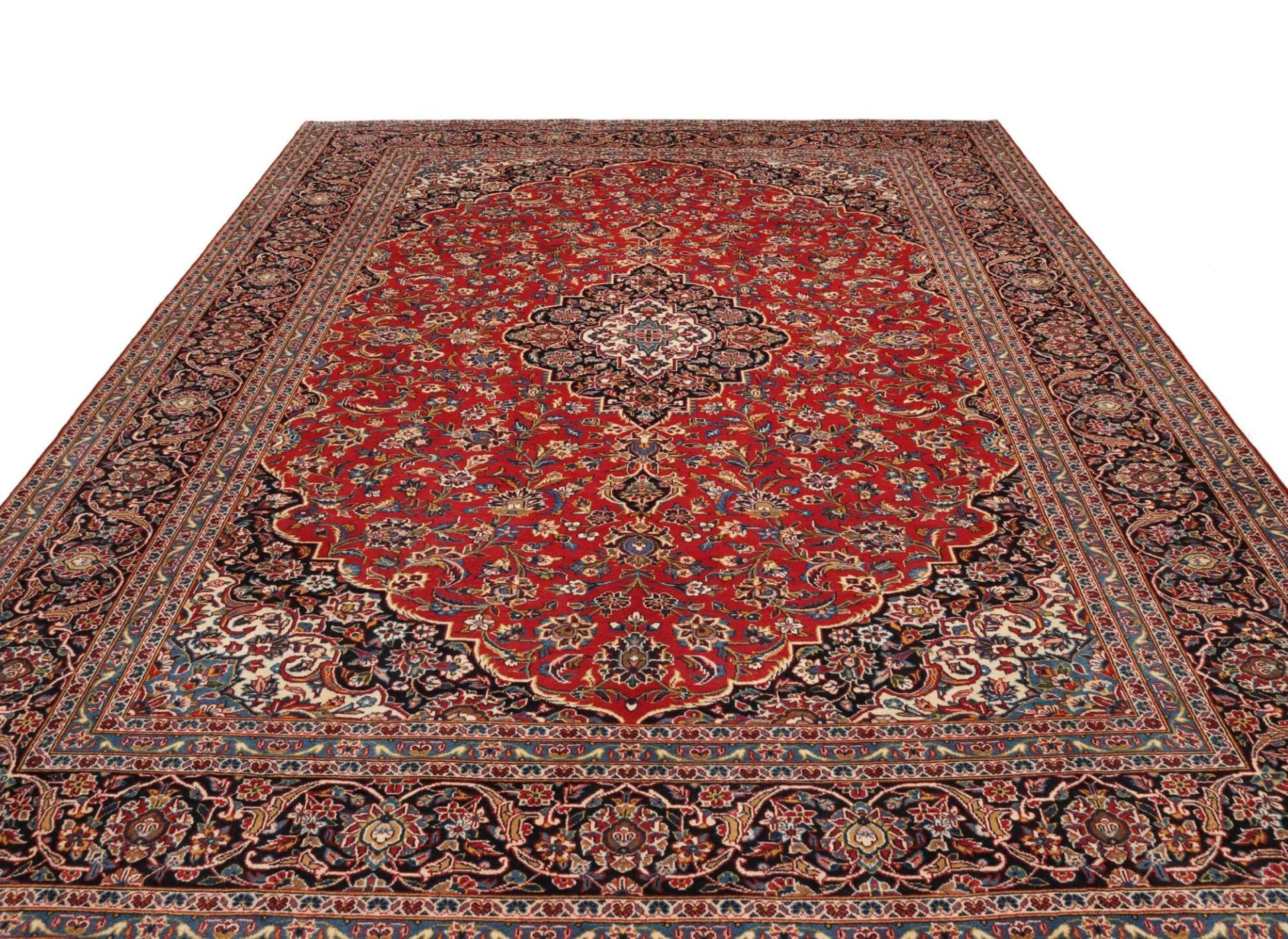 Kashan Persian Rug — hand-knotted, 295 × 390 cm, Wool