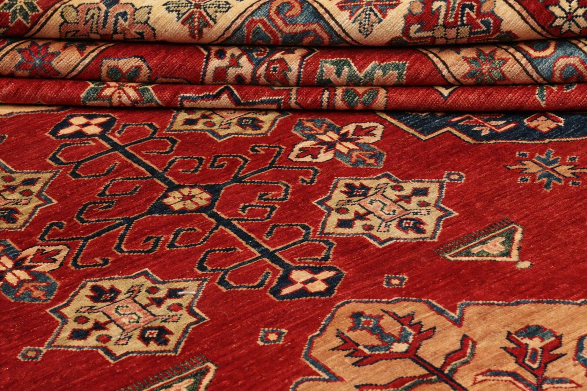 kazak-teppich-296-x-398-cm-handgeknupft-geometrisches-muster-9 Hand-Knotted Wool Kazak Pakistani Rug, 296 × 398 cm