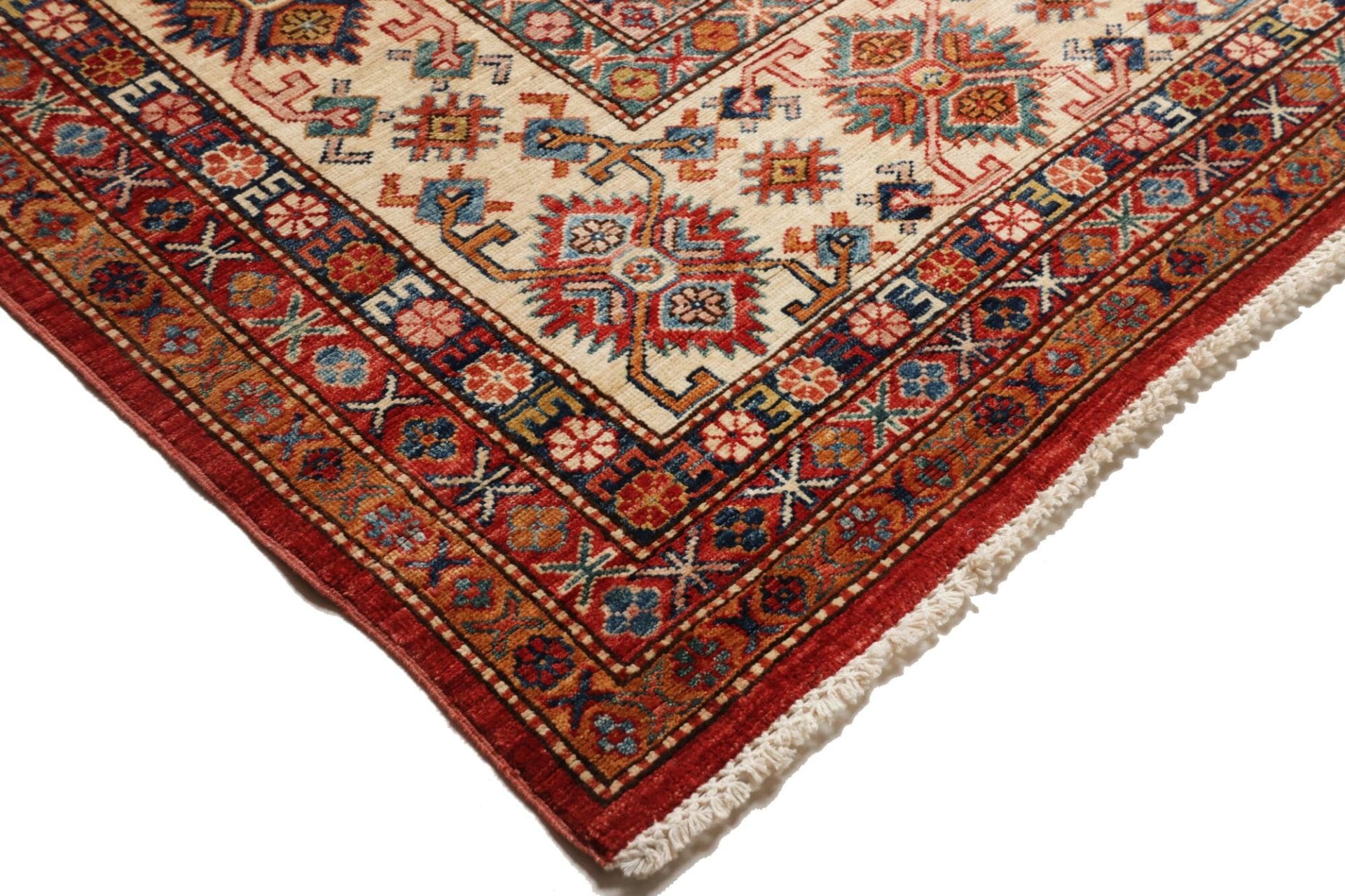 Hand-Knotted Wool Kazak Pakistani Rug, 300 × 410 cm