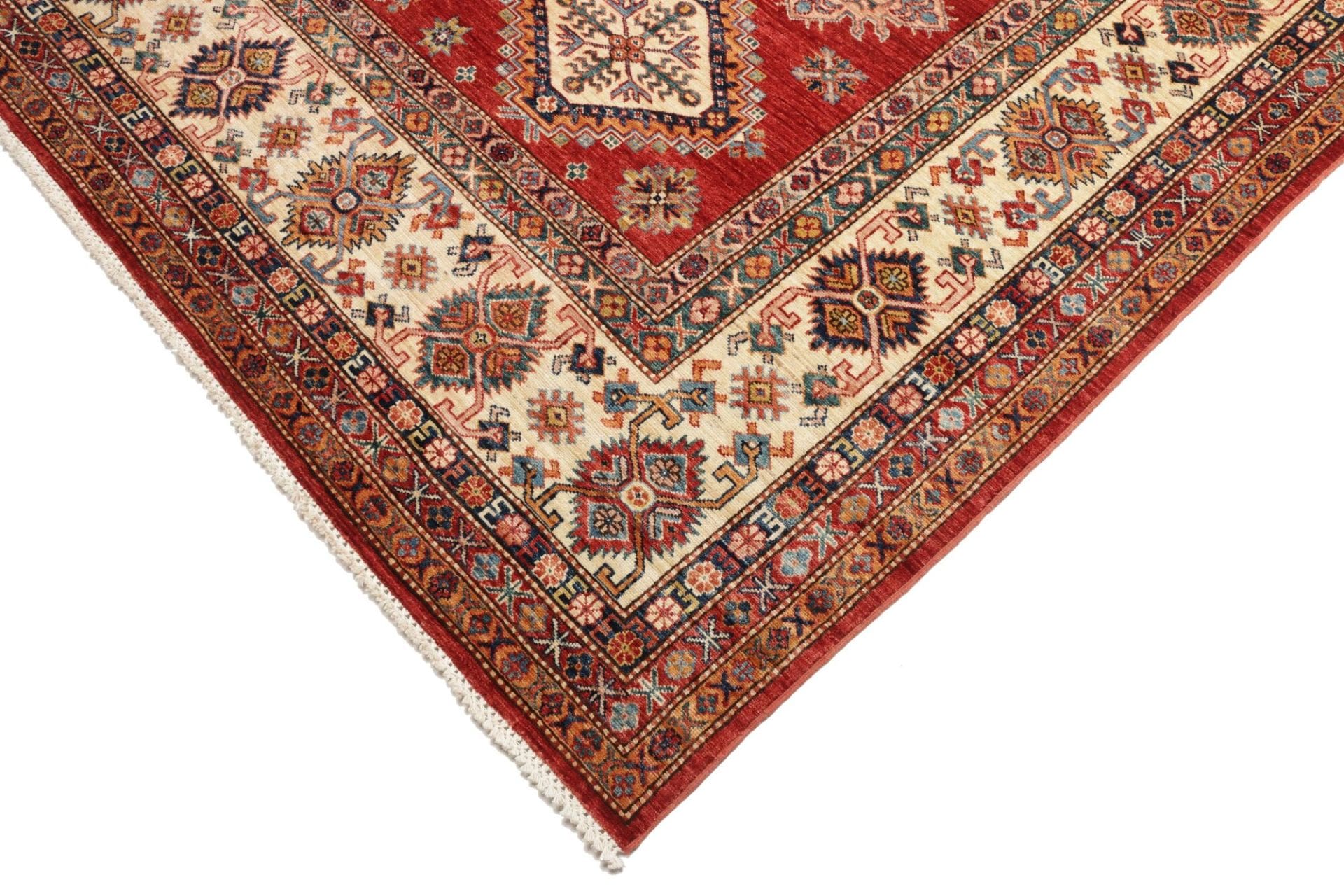 Hand-Knotted Wool Kazak Pakistani Rug, 300 × 410 cm
