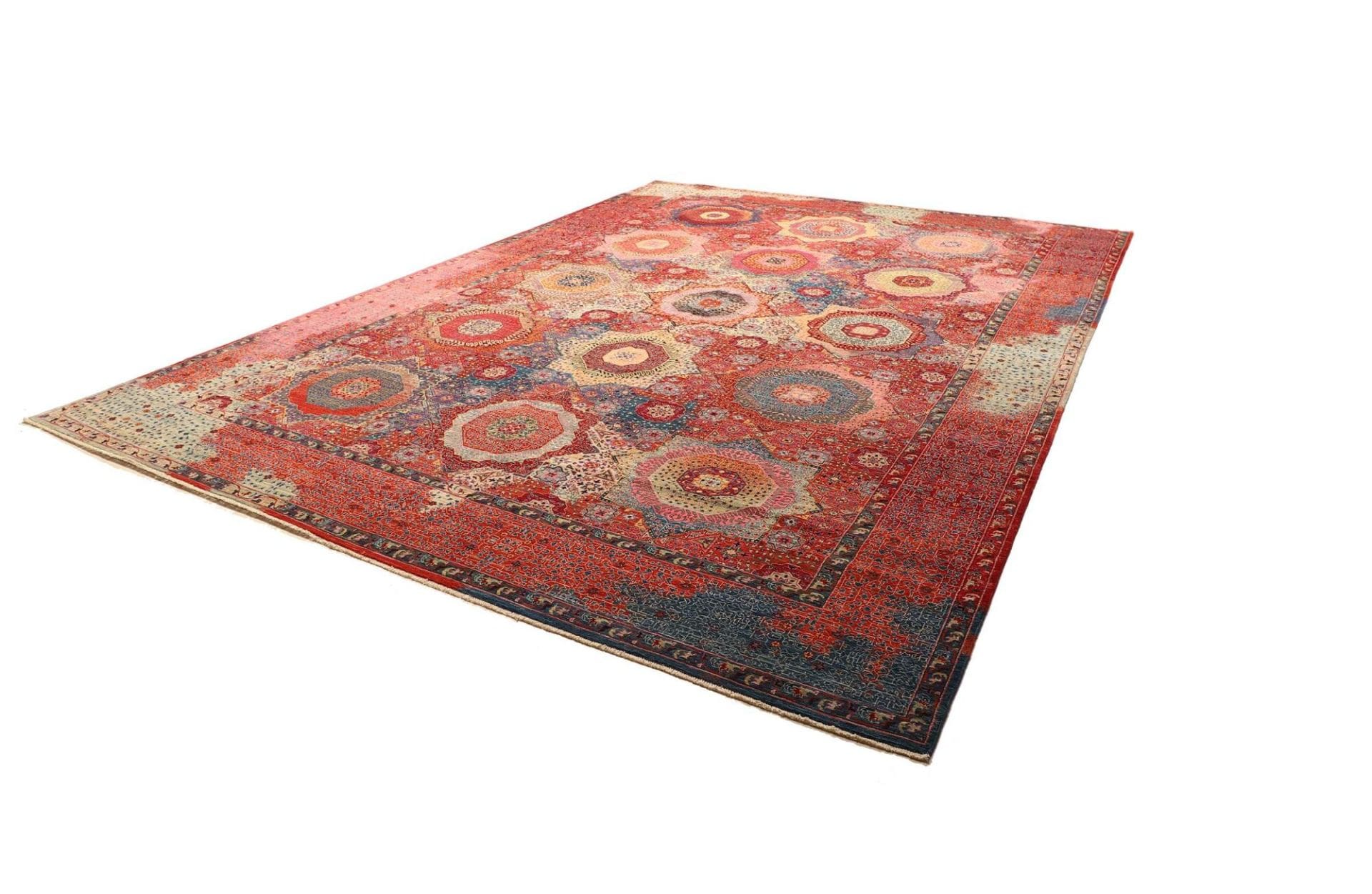 Hand-Knotted Wool Mamluk Pakistani Rug, 305 × 420 cm