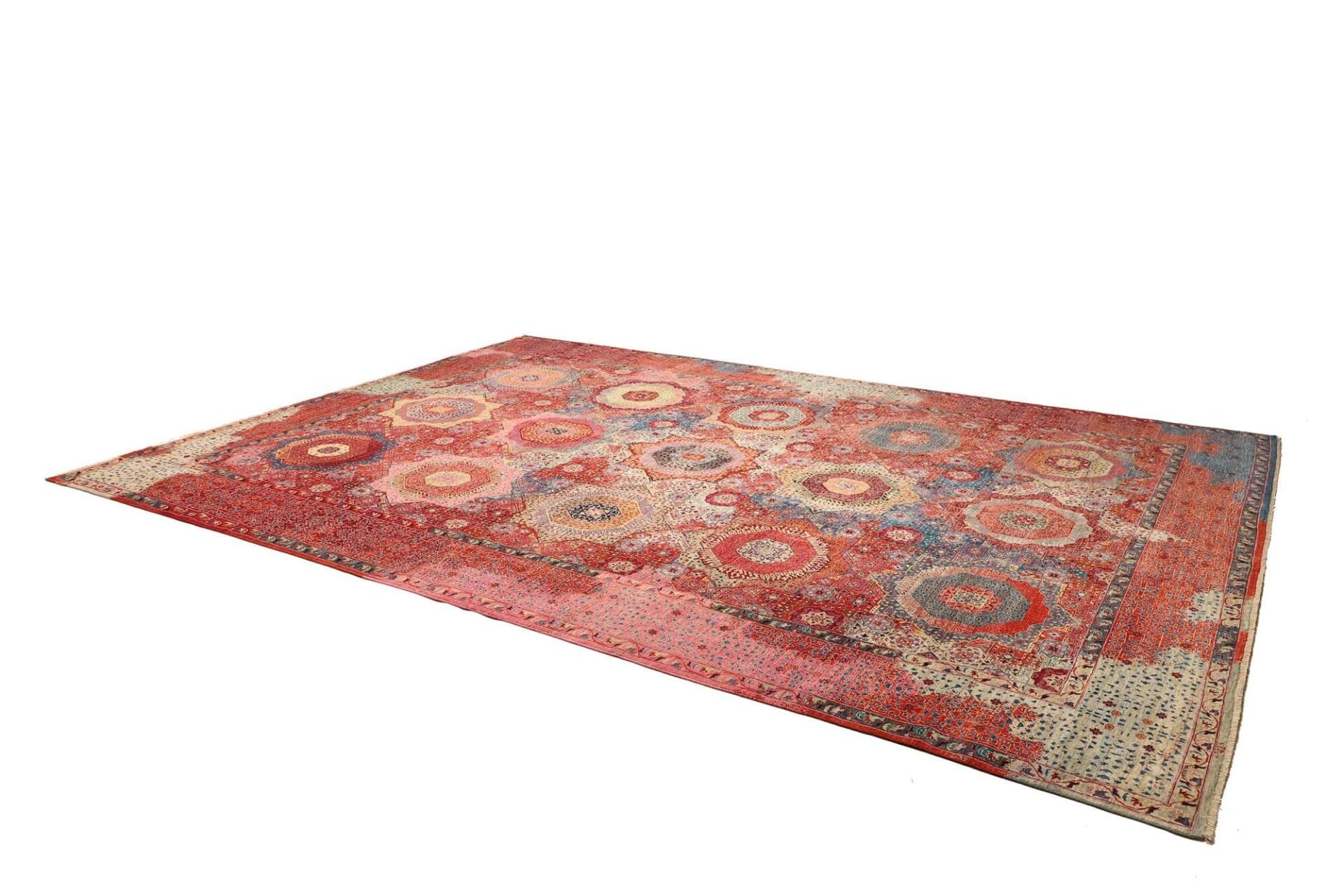 Hand-Knotted Wool Mamluk Pakistani Rug, 305 × 420 cm
