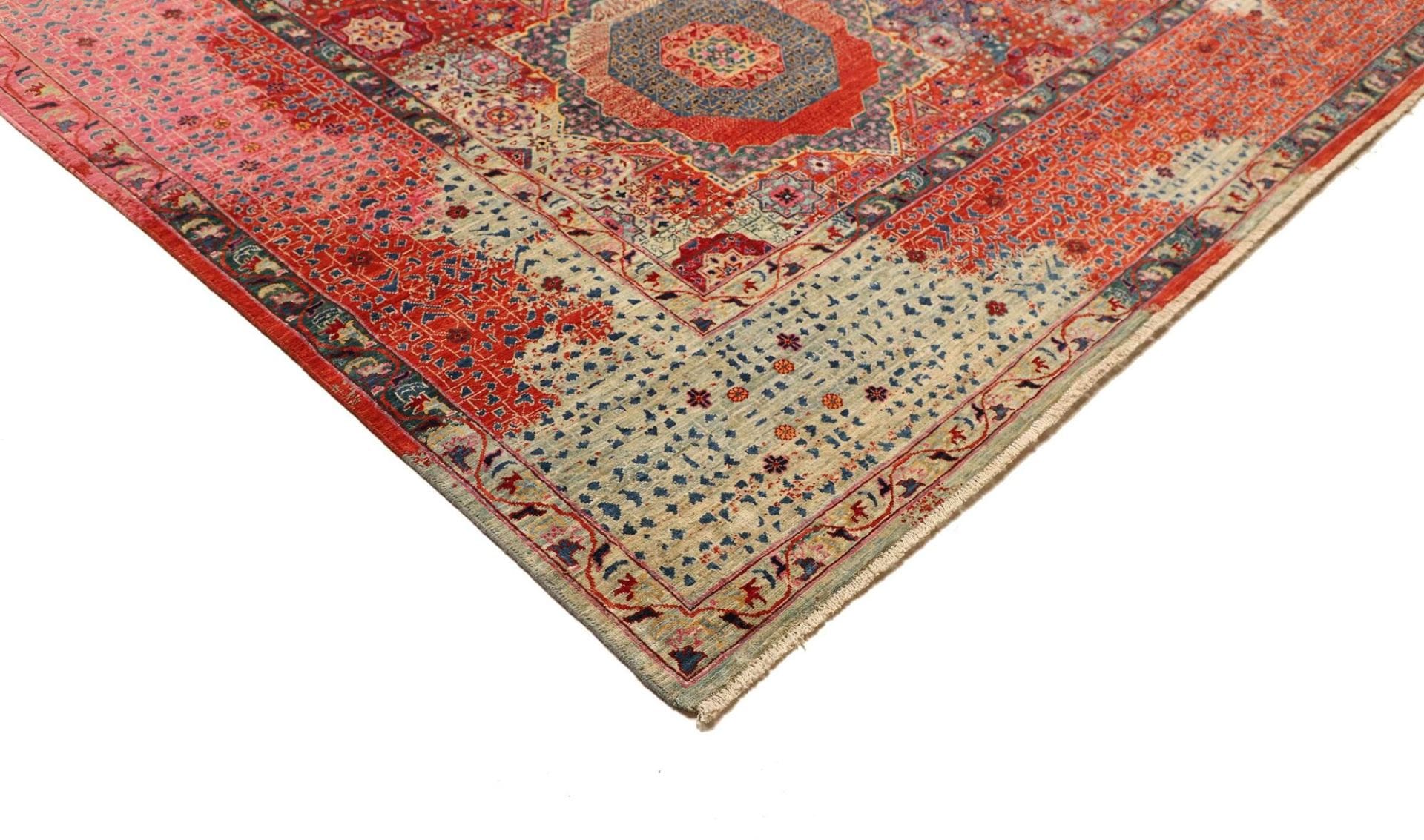 Hand-Knotted Wool Mamluk Pakistani Rug, 305 × 420 cm