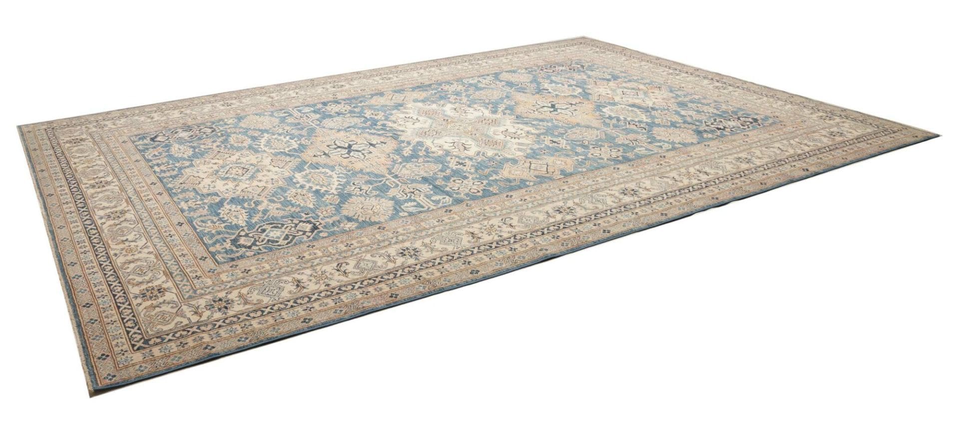 kazak-teppich-313-x-423cm-handgeknupft-schurwolle-geometrisch-1 Hand-Knotted Wool Kazak Pakistani Rug, 313 × 423 cm