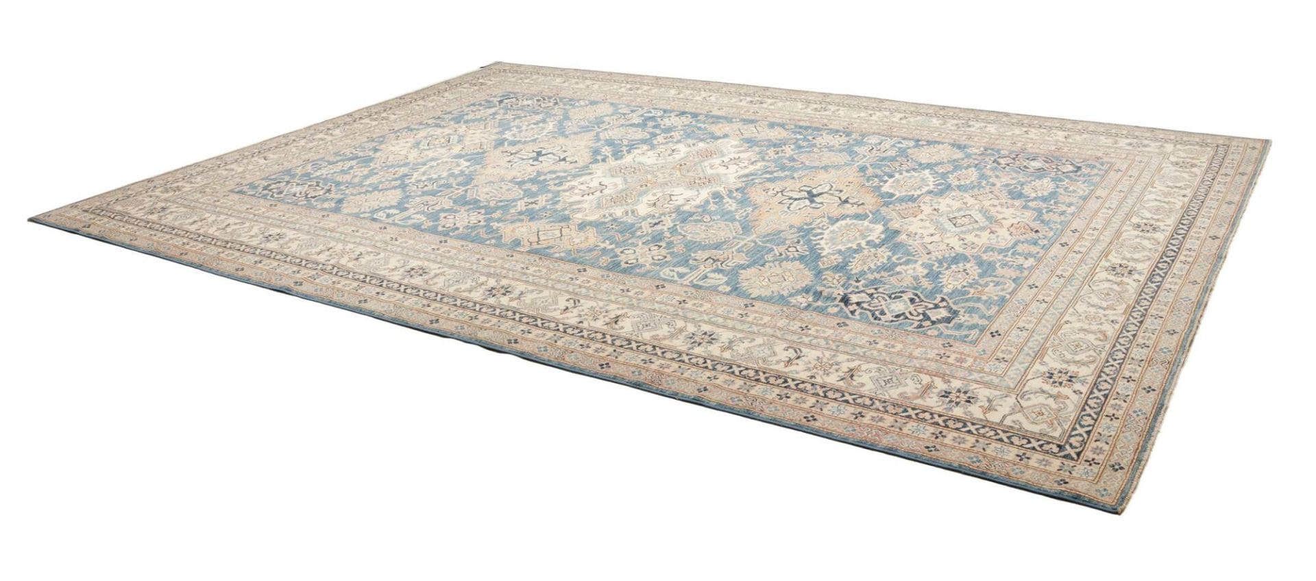 kazak-teppich-313-x-423cm-handgeknupft-schurwolle-geometrisch-2 Hand-Knotted Wool Kazak Pakistani Rug, 313 × 423 cm
