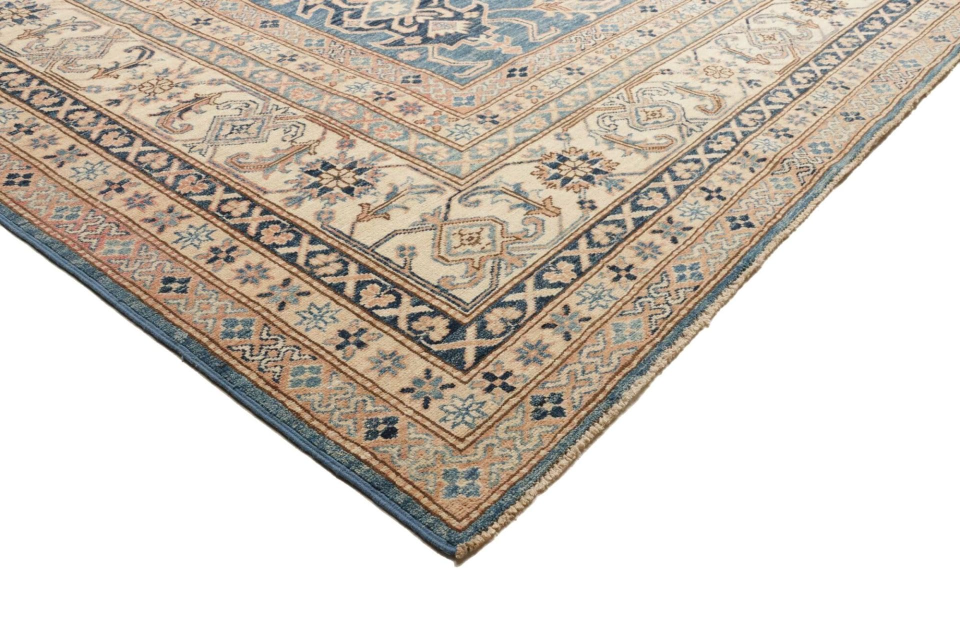 kazak-teppich-313-x-423cm-handgeknupft-schurwolle-geometrisch-4 Hand-Knotted Wool Kazak Pakistani Rug, 313 × 423 cm