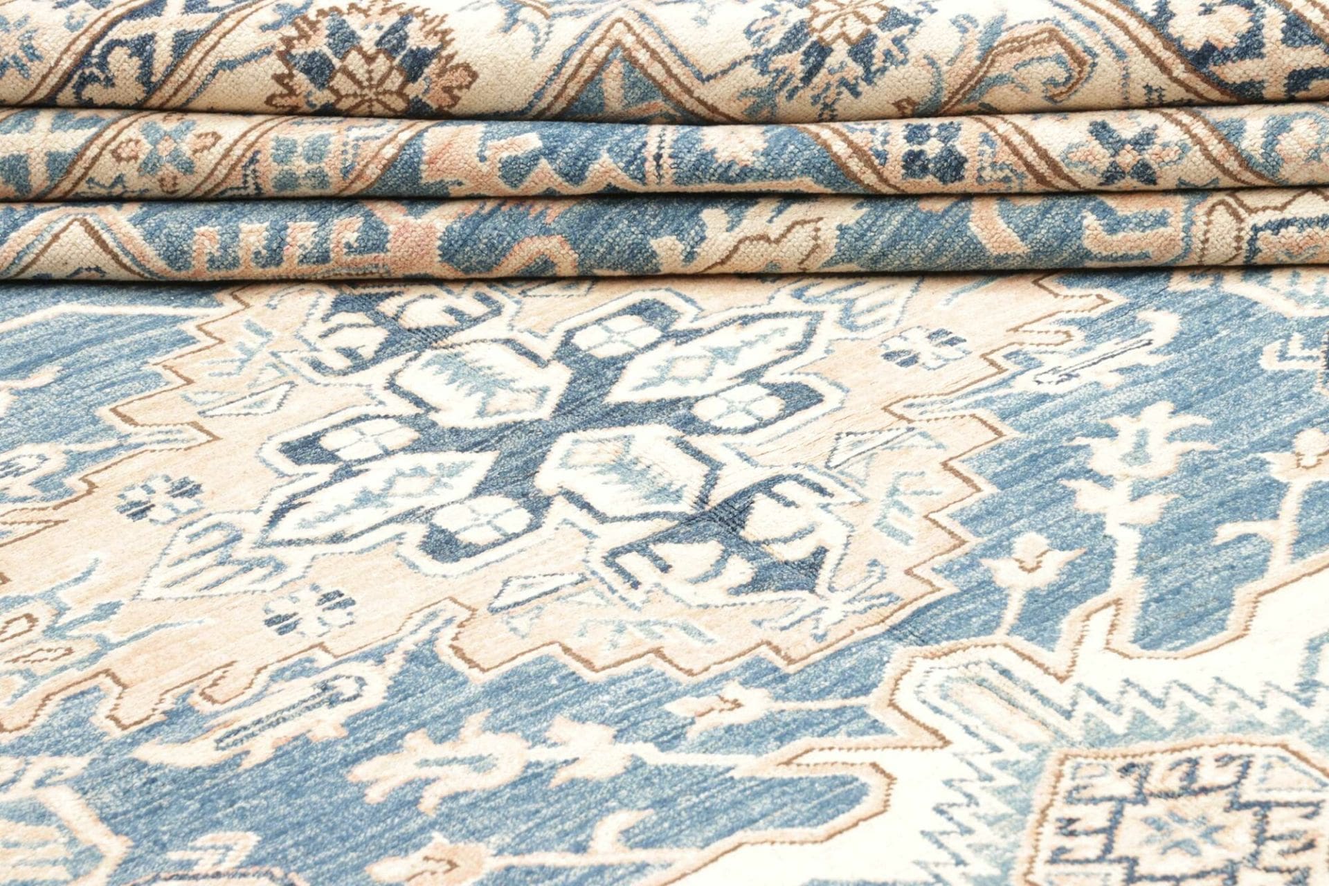 kazak-teppich-313-x-423cm-handgeknupft-schurwolle-geometrisch-9 Hand-Knotted Wool Kazak Pakistani Rug, 313 × 423 cm