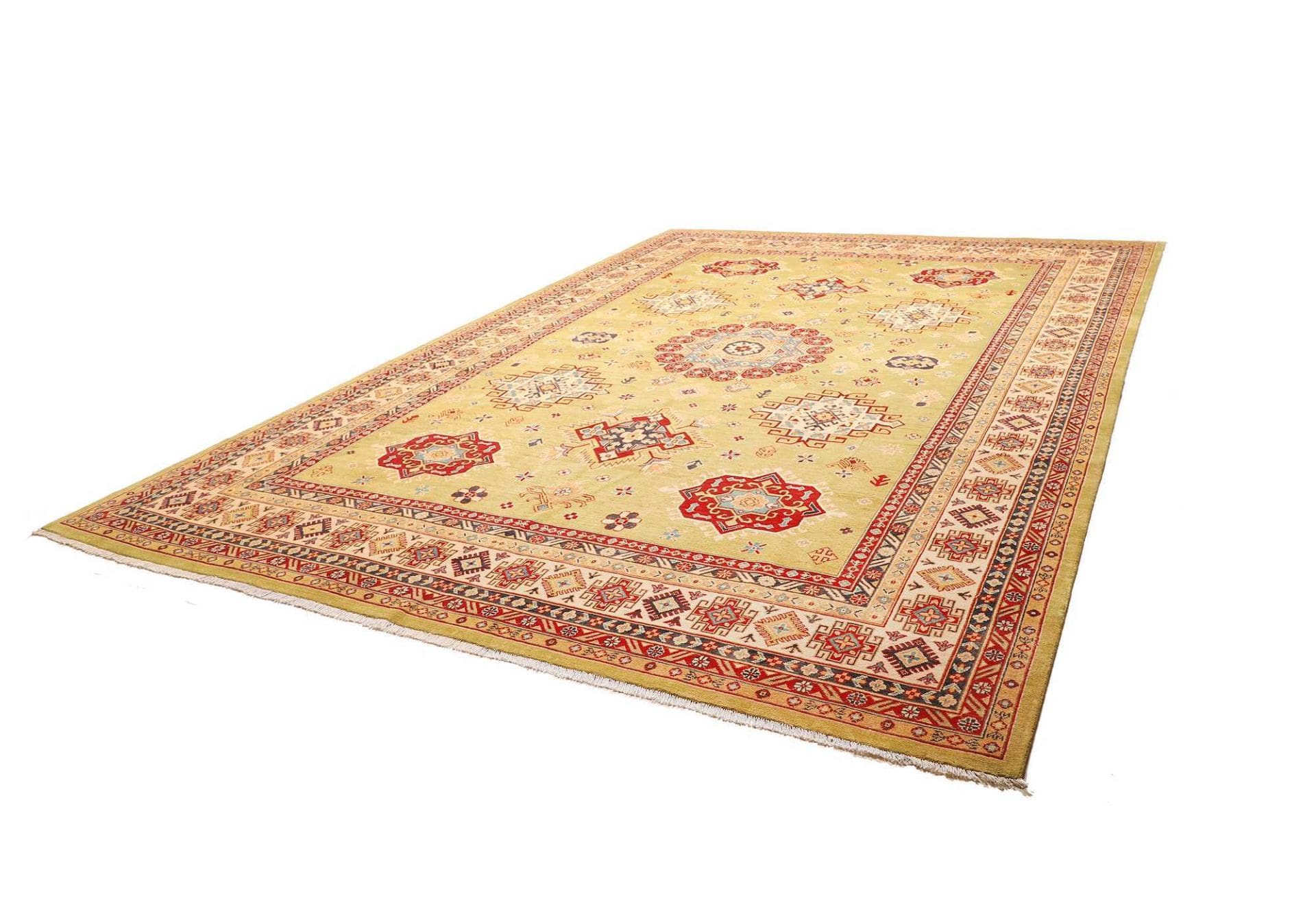 kazak-teppich-311-x-422cm-geometrisch-schurwolle-handgeknupft-1 Hand-Knotted Wool Kazak Afghan Rug, 311 × 422 cm