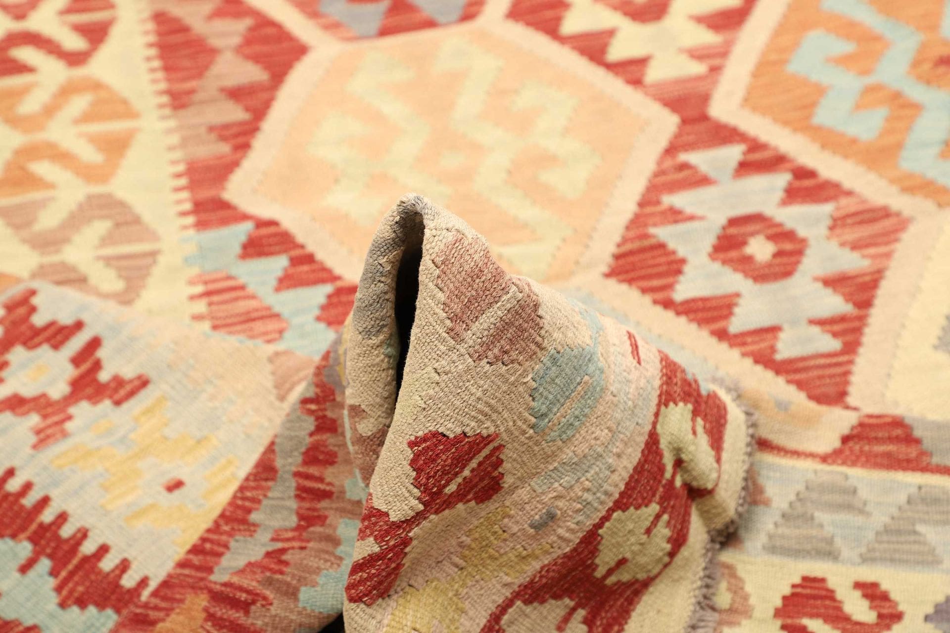 Kilim Pakistani Rug — hand-woven, 257 × 340 cm, Wool