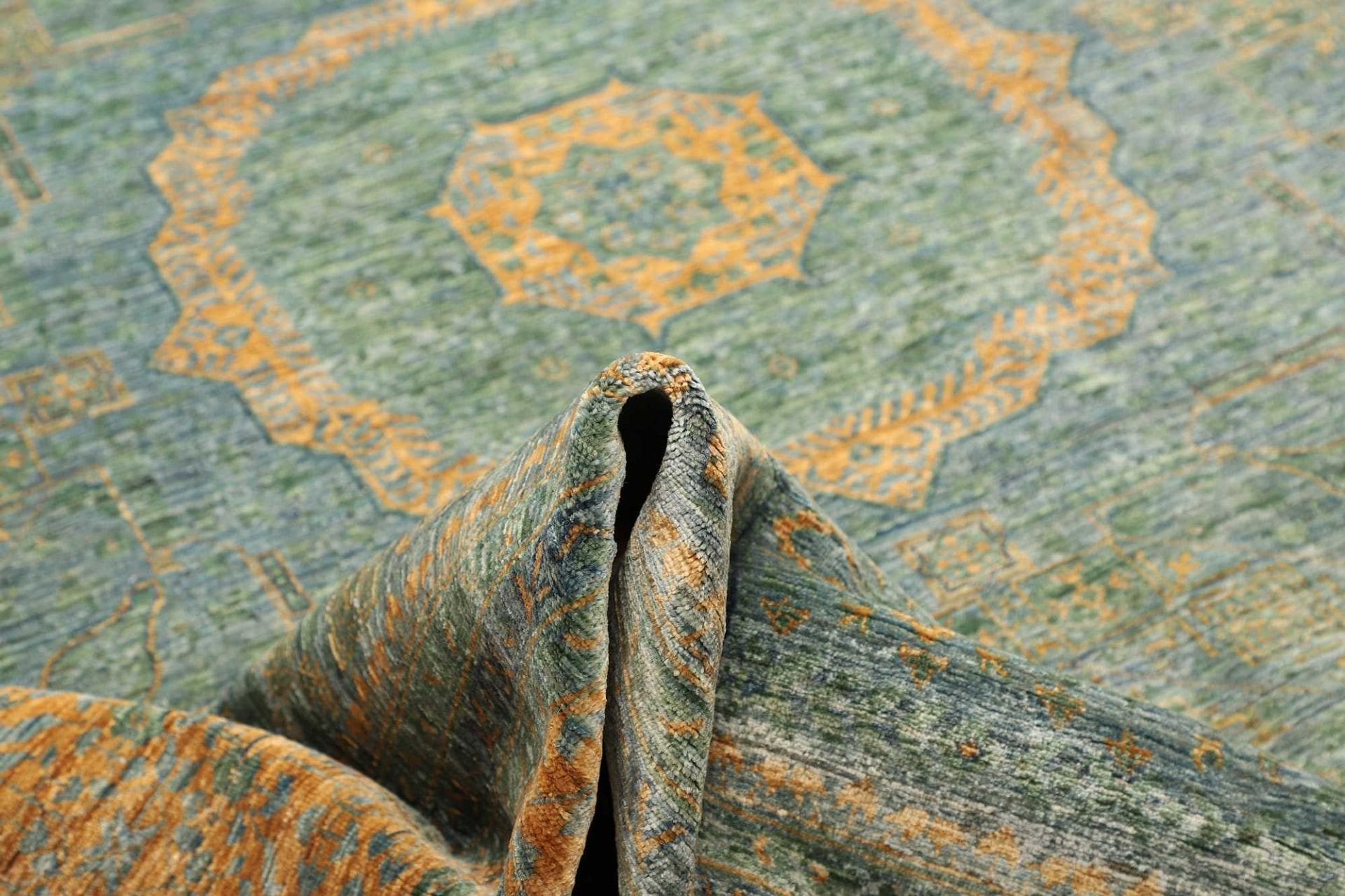 mamluk-orientteppich-276-x-352cm-handgeknupft-aus-schurwolle-8 Mamluk Pakistani Rug — hand-knotted, 276 × 352 cm, Wool