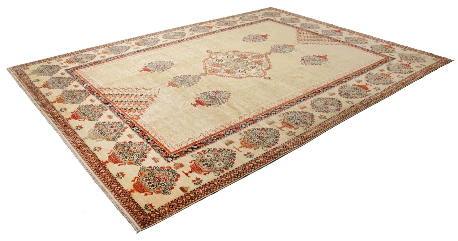 Hand-Knotted Wool Kazak Pakistani Rug, 276 × 362 cm