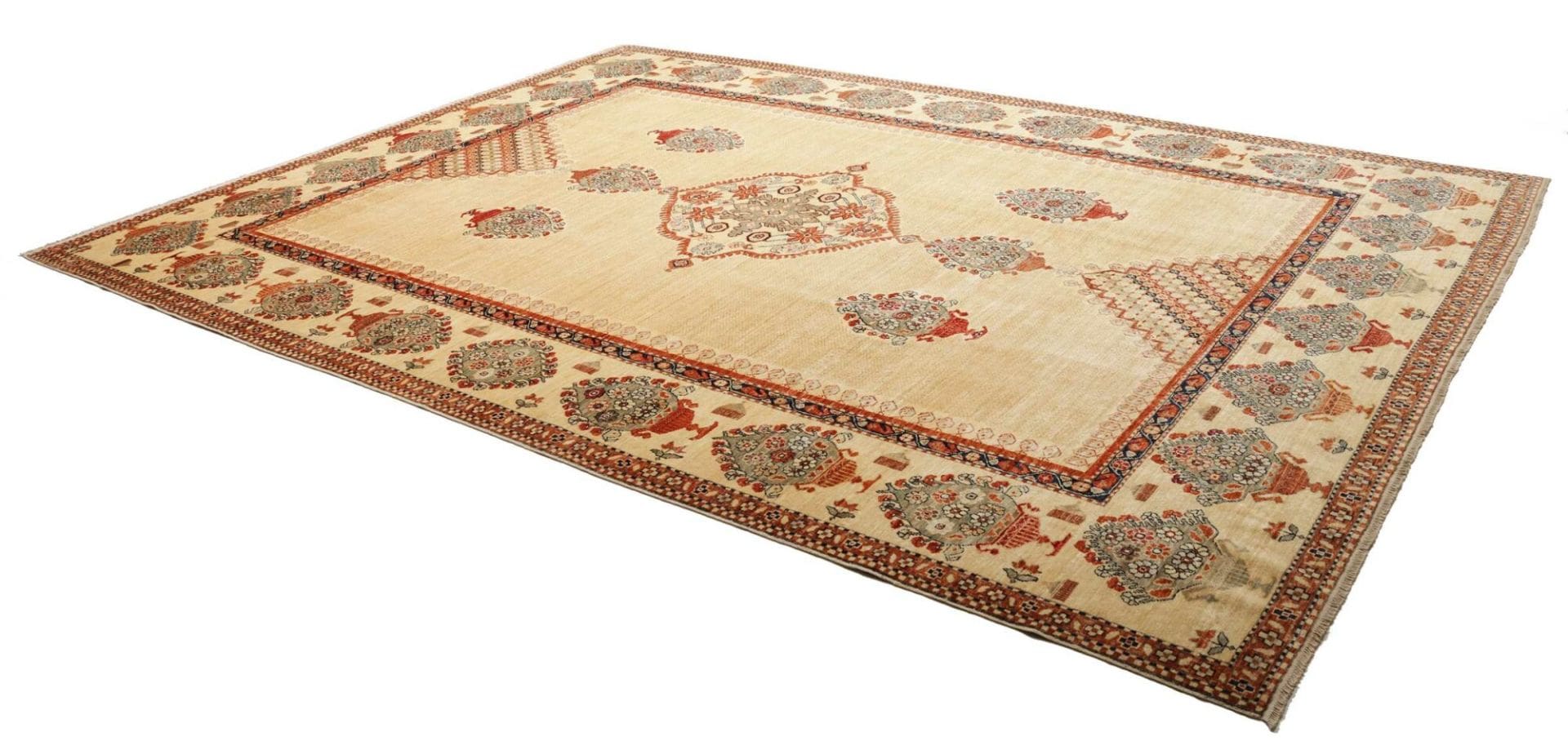 Hand-Knotted Wool Kazak Pakistani Rug, 276 × 362 cm