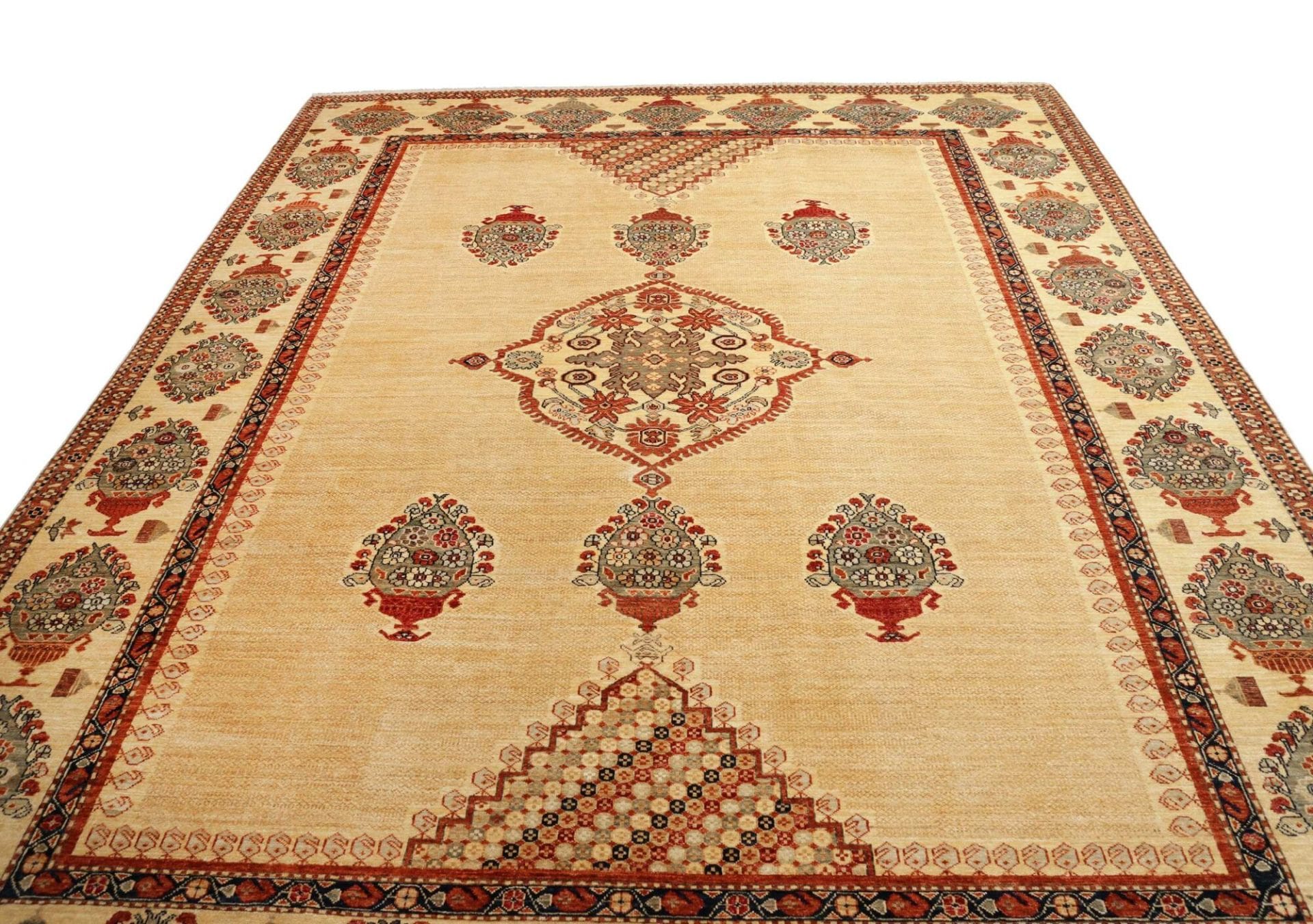 Hand-Knotted Wool Kazak Pakistani Rug, 276 × 362 cm