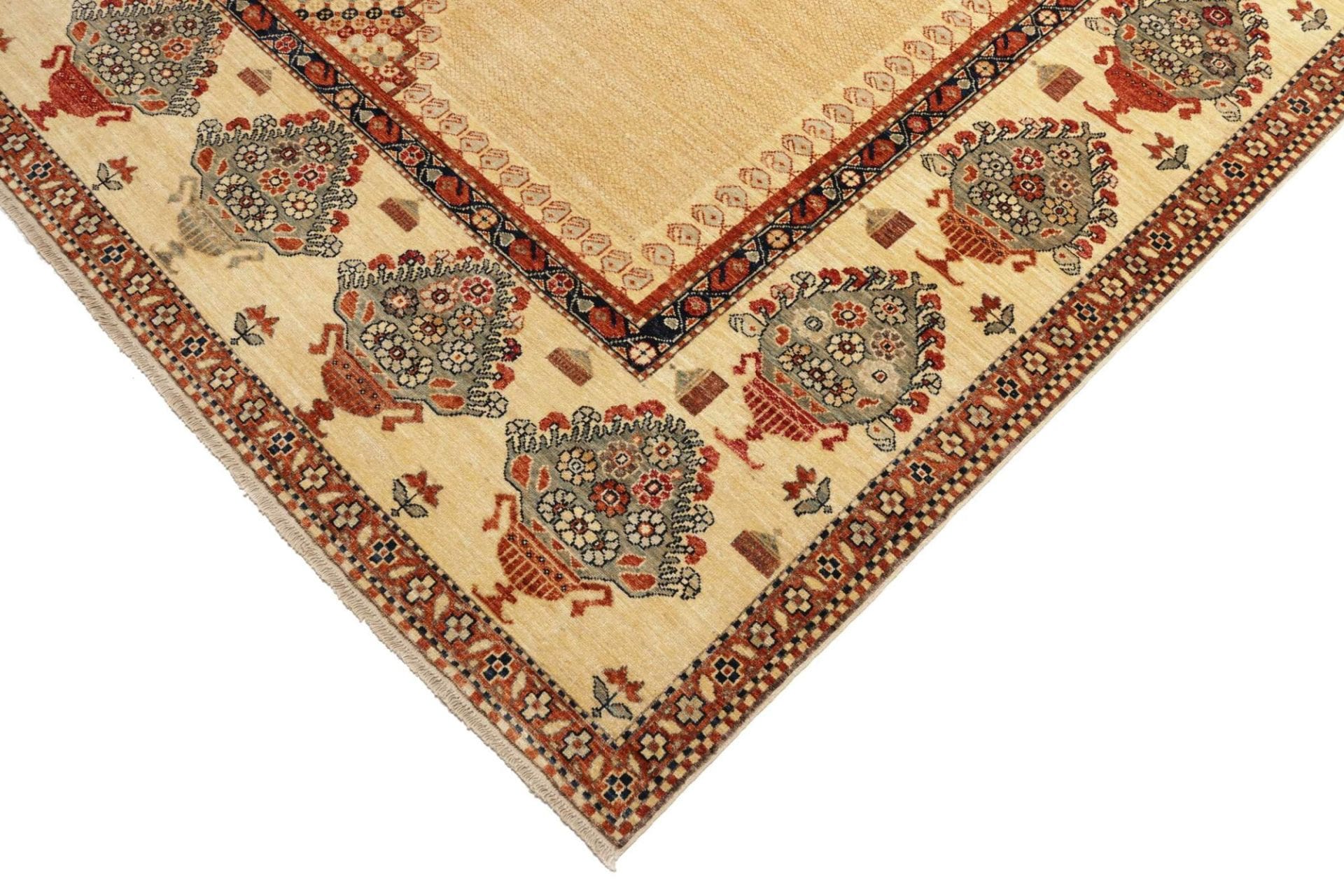 Hand-Knotted Wool Kazak Pakistani Rug, 276 × 362 cm