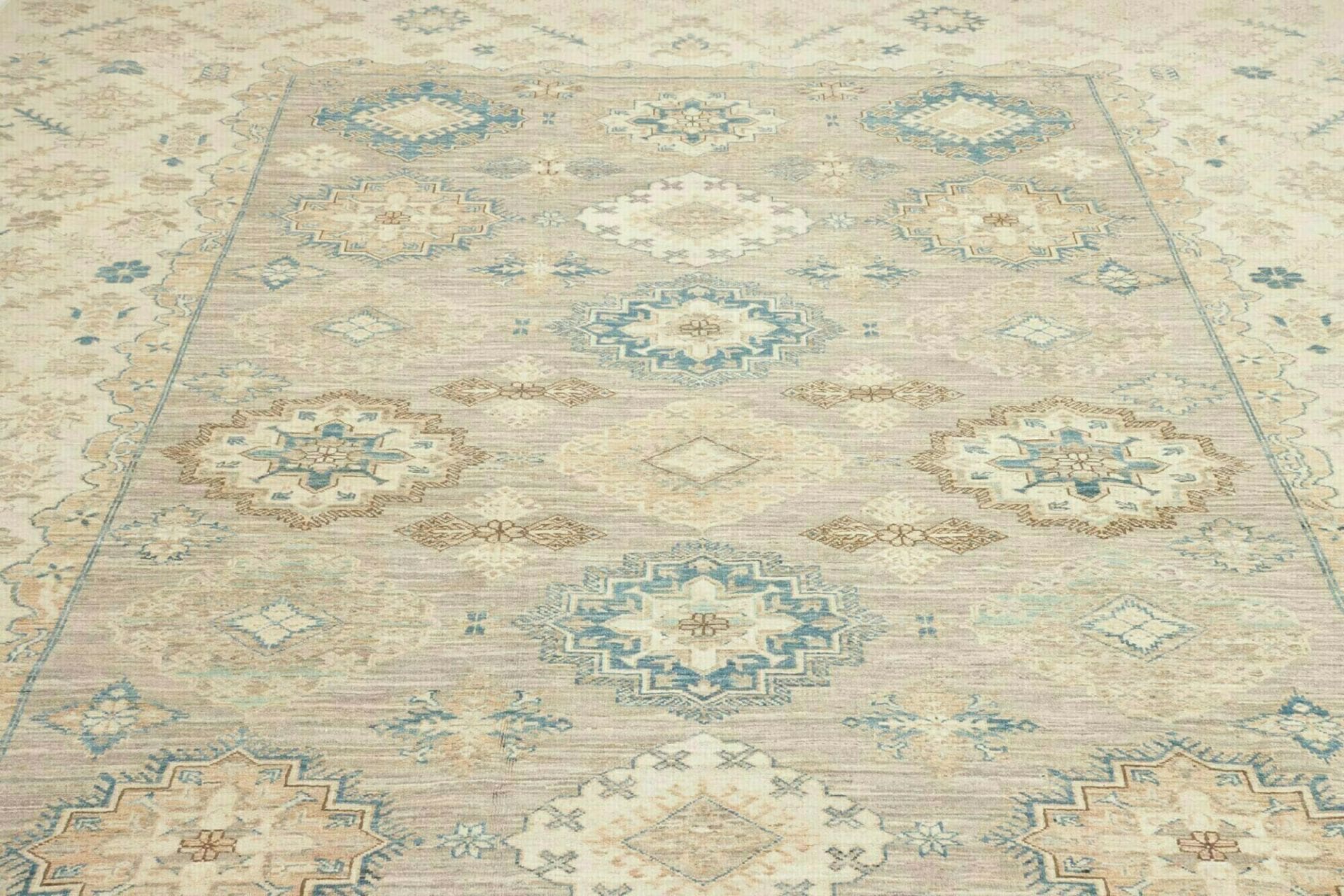 Hand-Knotted Wool Kazak Pakistani Rug, 272 × 367 cm