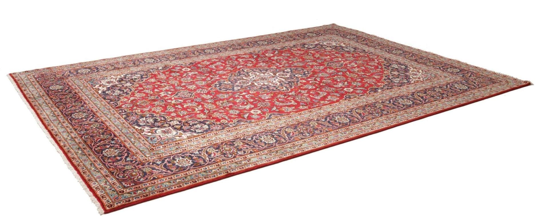 Hand-Knotted Wool Kashan Persian Rug, 249 × 343 cm