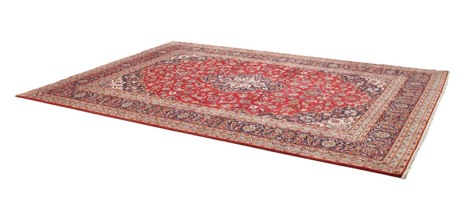 Hand-Knotted Wool Kashan Persian Rug, 249 × 343 cm