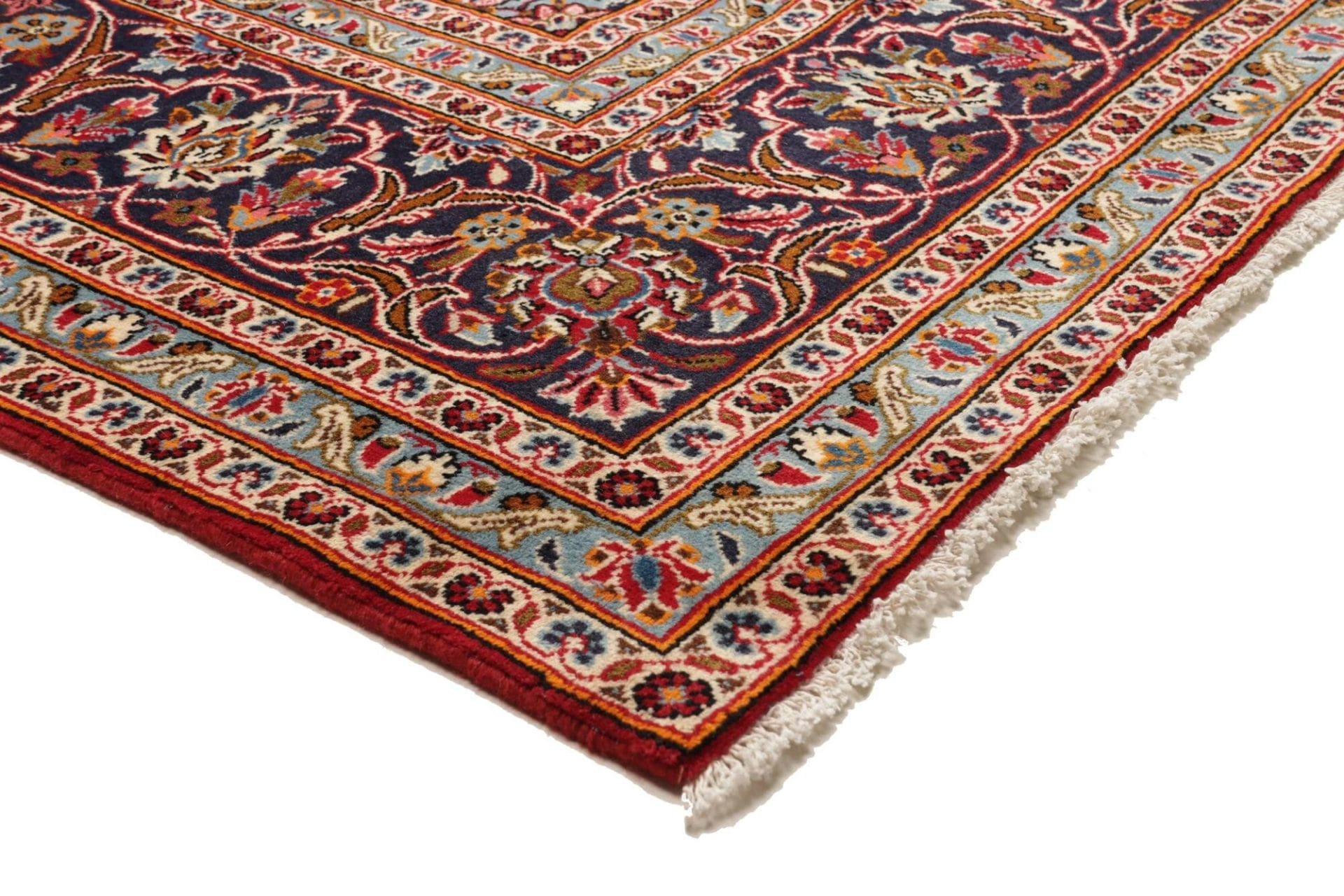 Hand-Knotted Wool Kashan Persian Rug, 249 × 343 cm