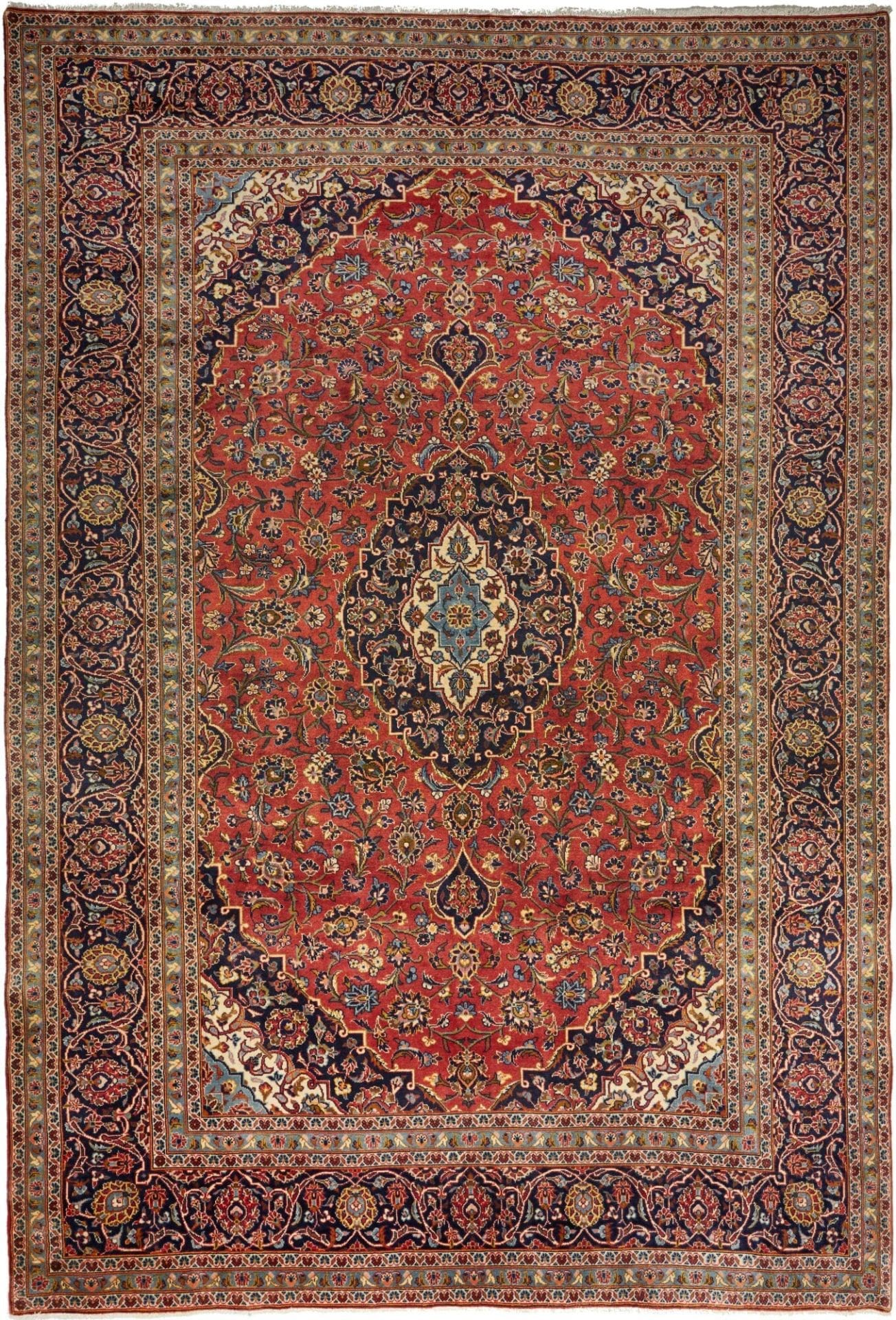 Kashan Persian Rug — hand-knotted, 256 × 368 cm, Wool