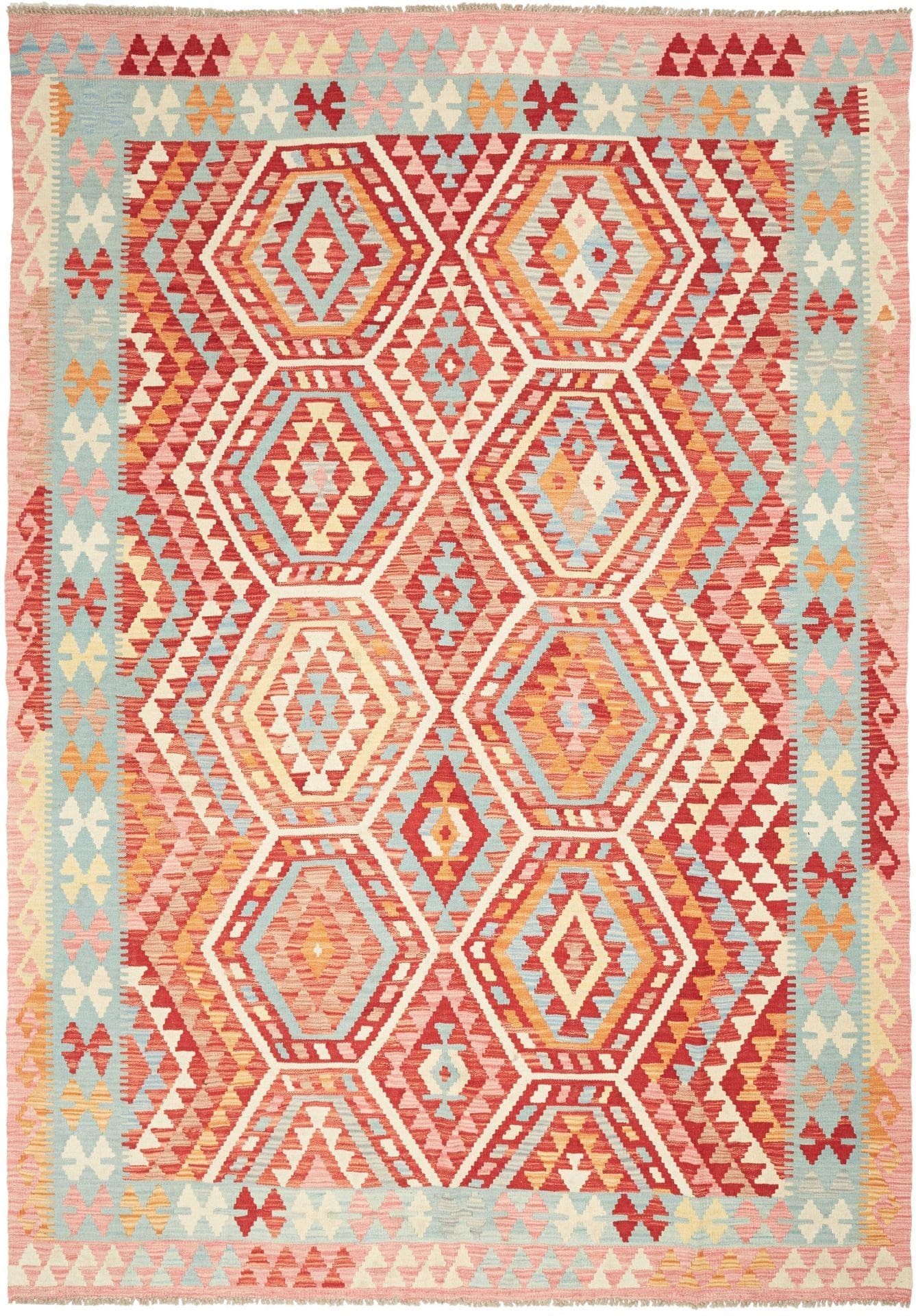 Kilim Pakistani Rug — hand-woven, 200 × 282 cm, Wool