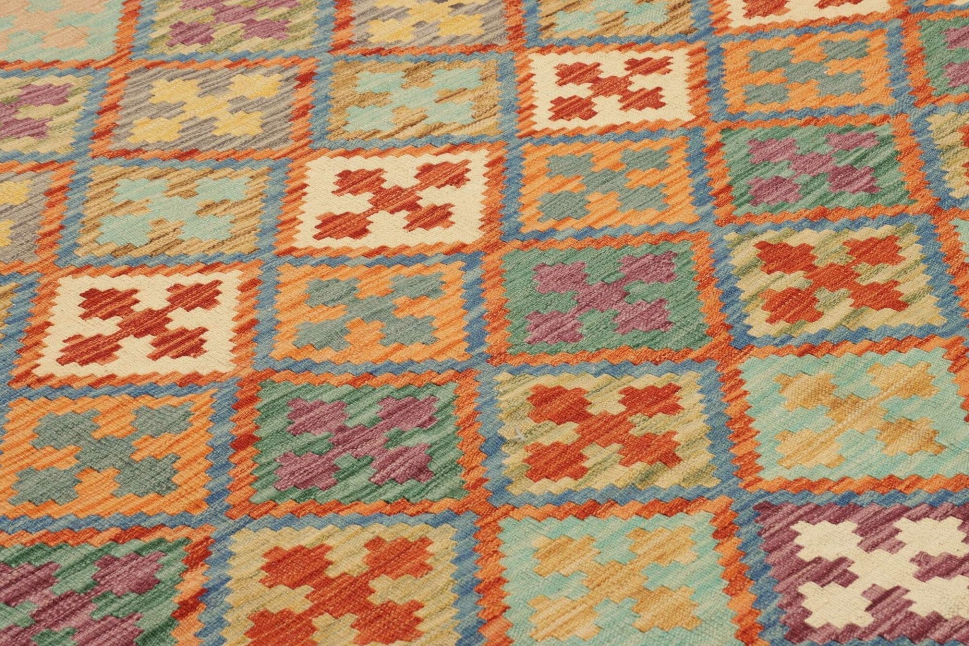 Kilim Pakistani Rug 204 × 291 cm, Wool, hand-woven