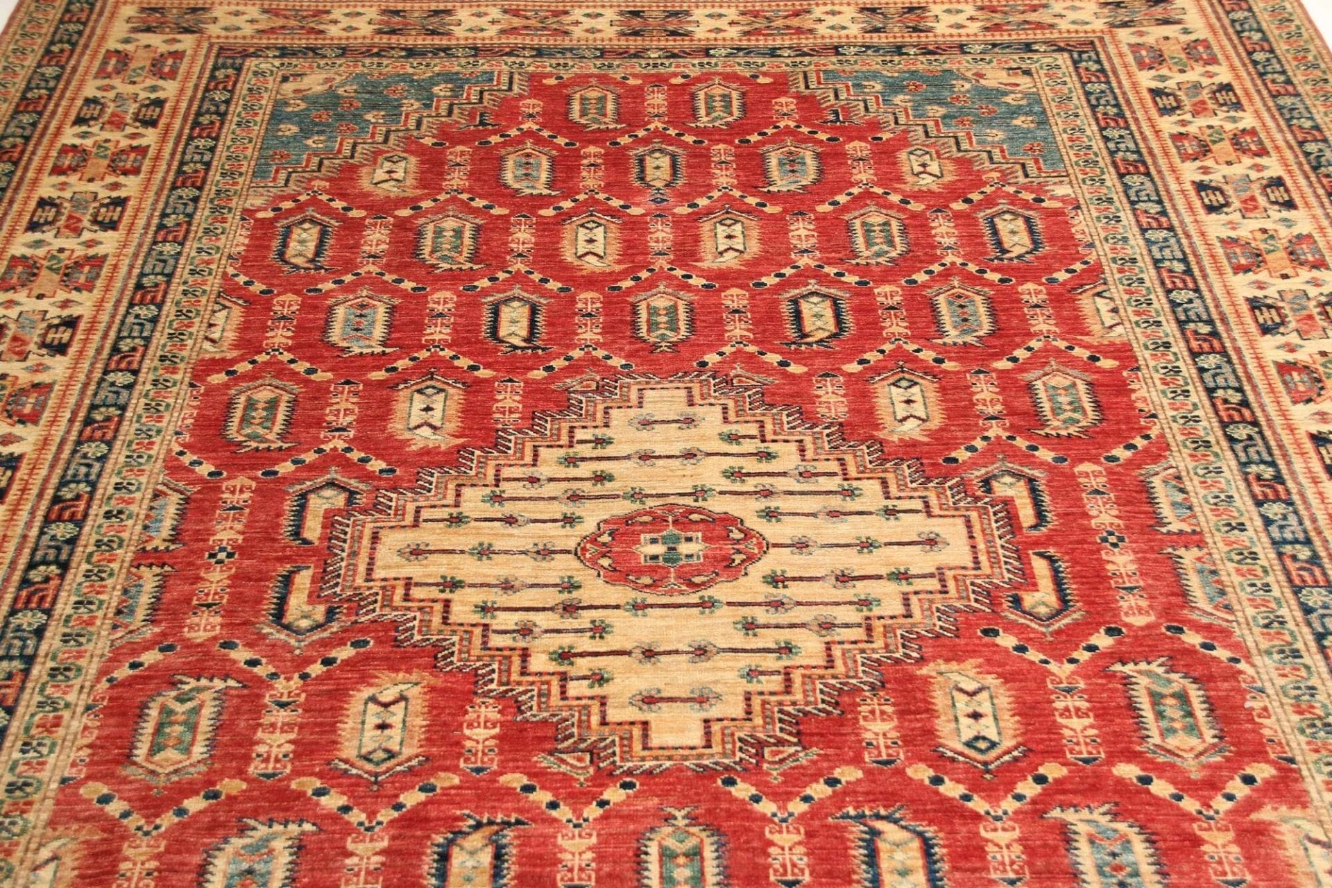 kazak-orientteppich-207-x-308-cm-handgeknupft-schurwolle-8 Kazak Pakistani Rug 207 × 308 cm, Wool, hand-knotted